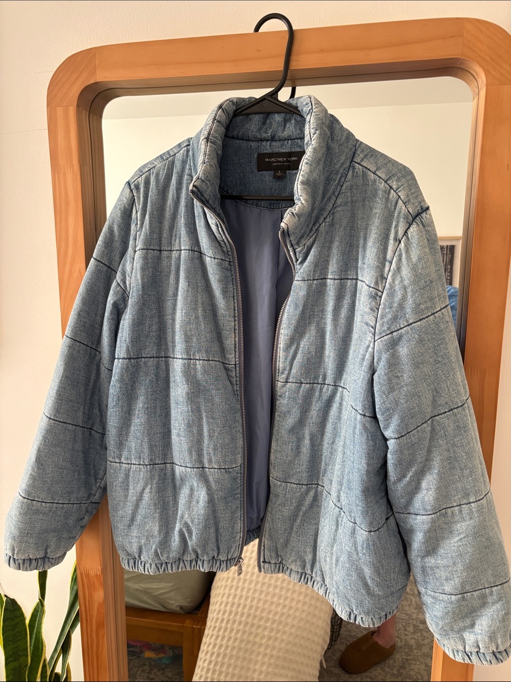 Marc New York Light Denim Quilted Puffer Jacket